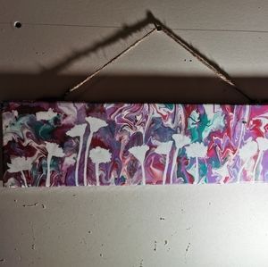 Wood Abstract Painting Melting Roses colors decor